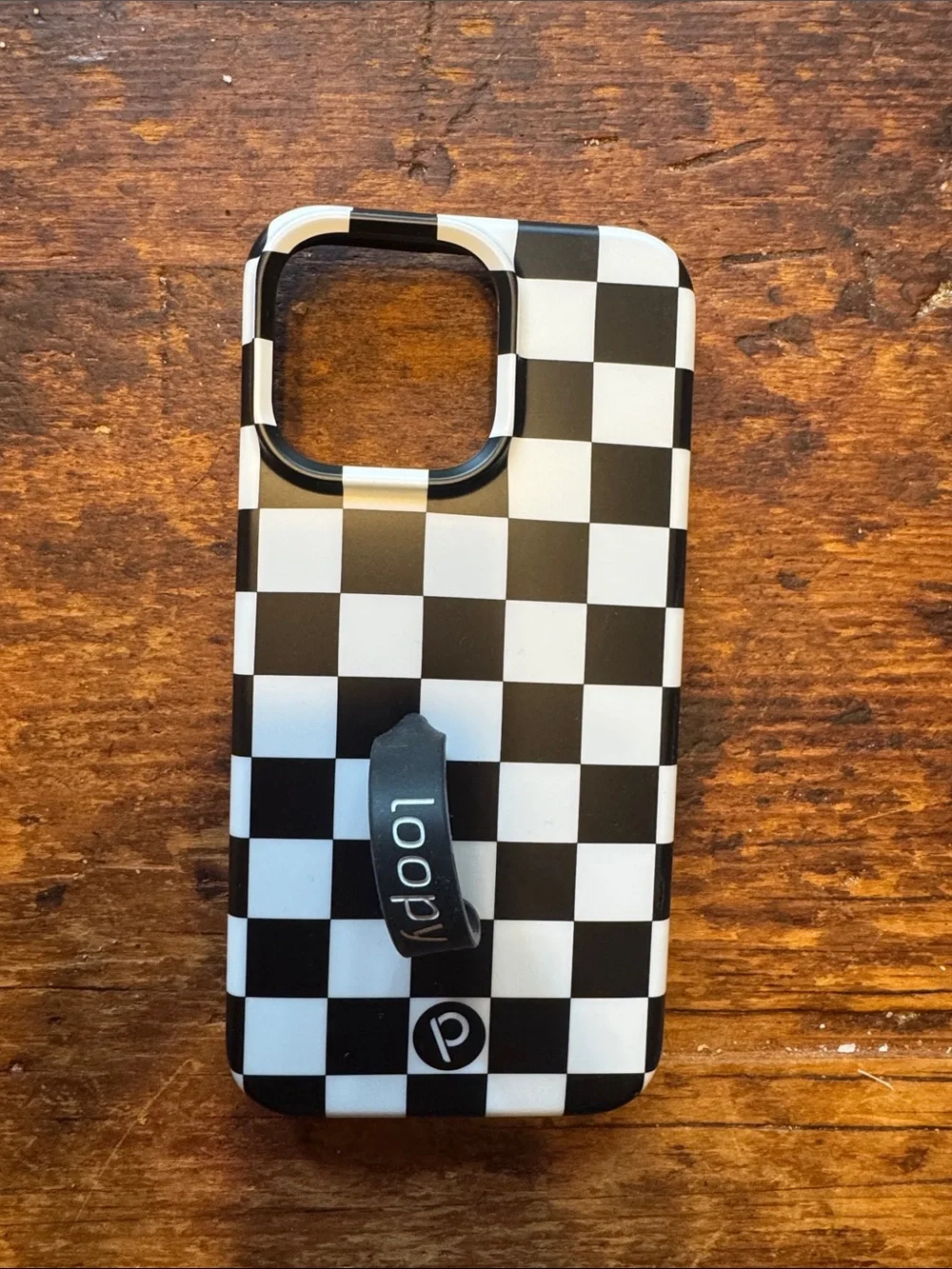 Checkered Phone Case - Black & White for iPhone 15 pro max (NEVER USED)